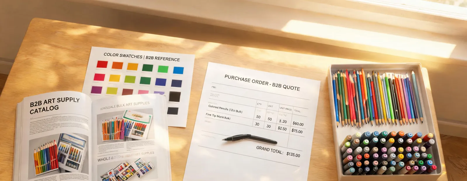 Art supply quote planning desk