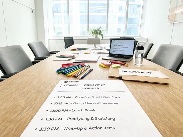 Corporate workshop drawing materials